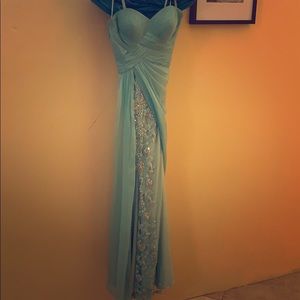 Teal strapless Elegant dress size 0